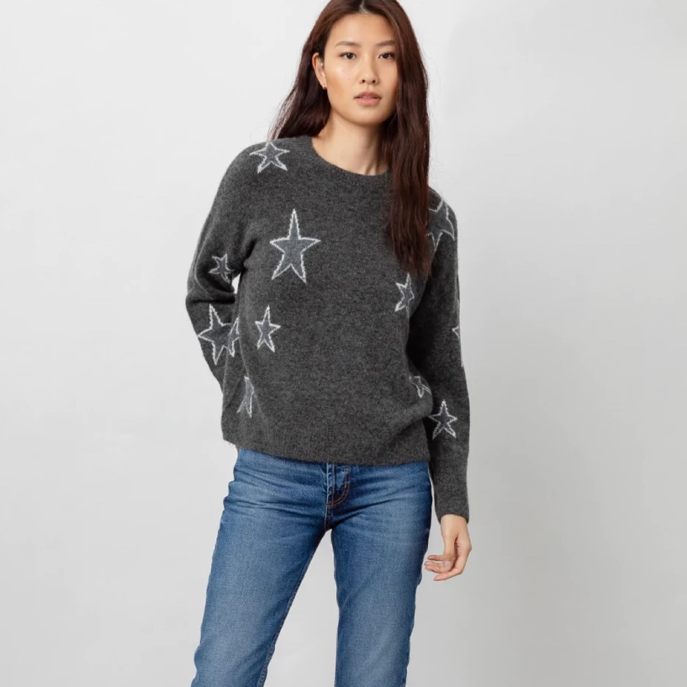 Rails Virgo Sweater Charcoal White Stars in Size Large EUC
